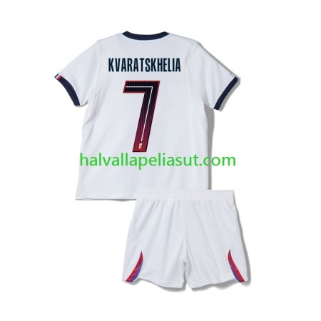 Jalkapallo Pelipaidat/Peliasut Paris Saint-Germain Khvicha Kvaratskhelia 7 Lasten Vieraspaita 2026-2027 Lyhythihainen